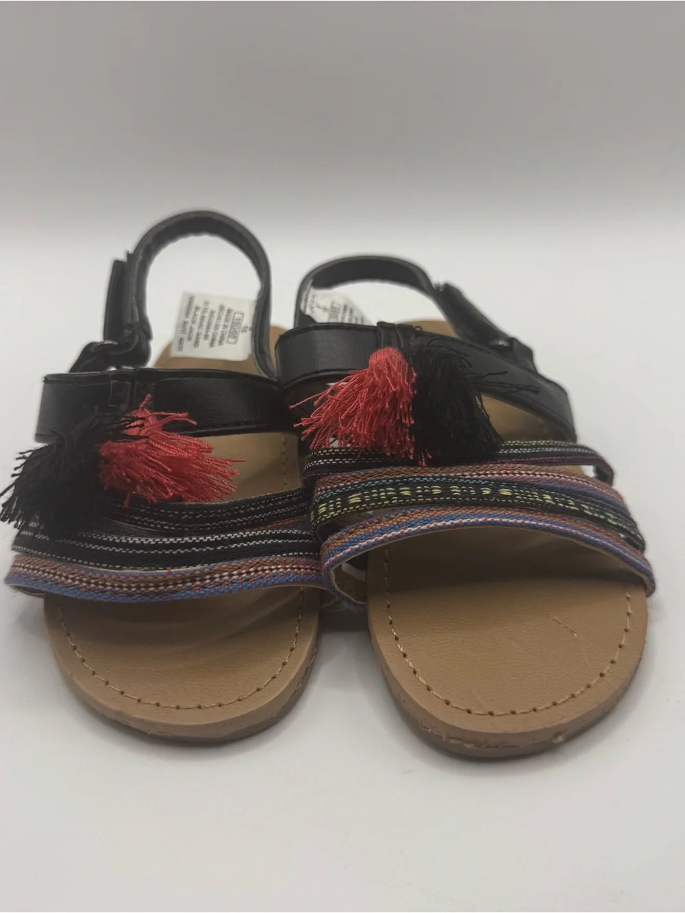 Old Navy Toddler Girls 8 Black Boho Strappy Sandals Summer Minimalist Festival
